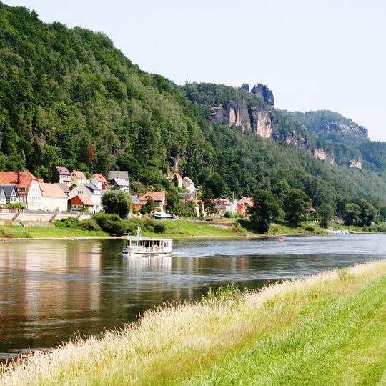 Blick zu den Schrammsteinen Bad Schandau