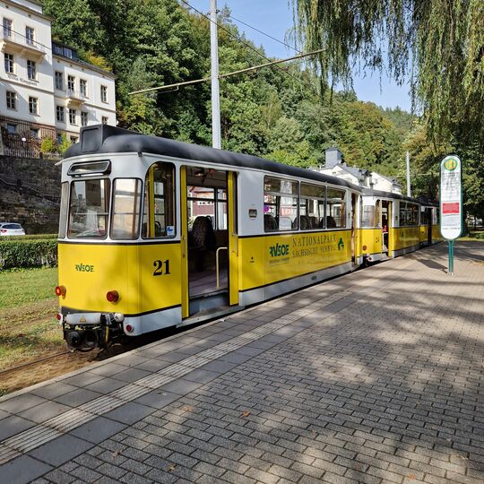 Kirnitzschtalbahn in Bad Schandau in der Sächsischen Schweiz
