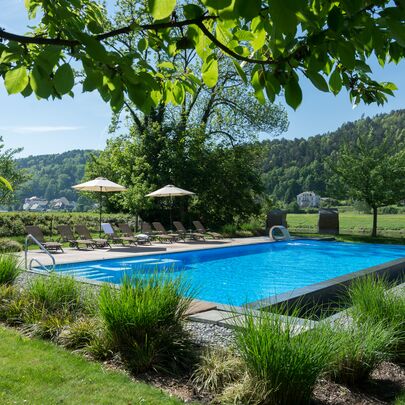Swimmingpool im Garten vom Parkhotel Bad Schandau Hotel